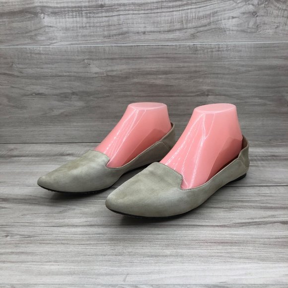Sigerson Morrison Flats Women's 7.5 B Tan Suede Slip On Pointed Toe Shoes - Picture 3 of 12